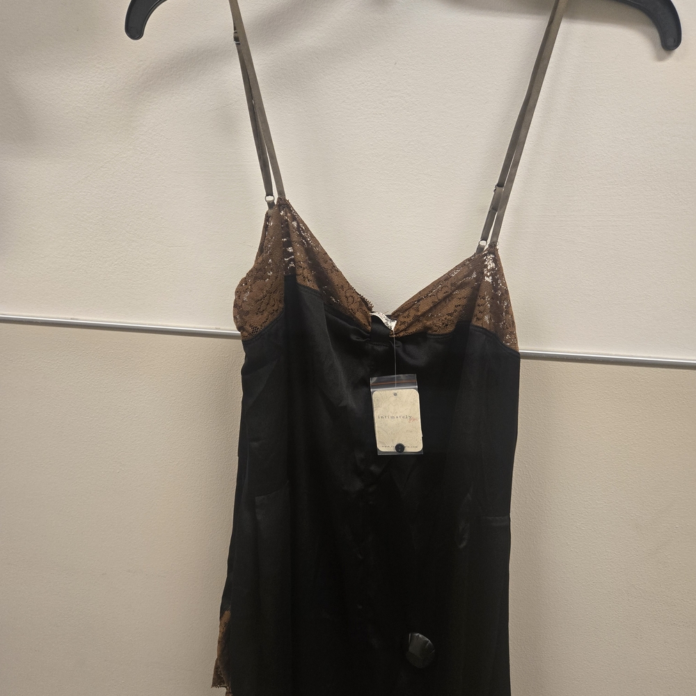 Black and Brown Lace Slip Dress